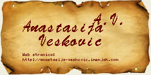 Anastasija Vesković vizit kartica